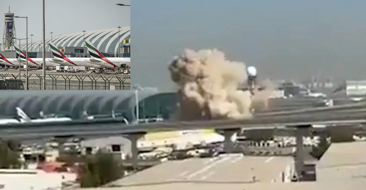 Dubai Airport briefly halted all flights after a drone struck a fuel tank